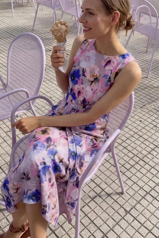 Kaiko  Tank Midi Dress, Lilac Anemone