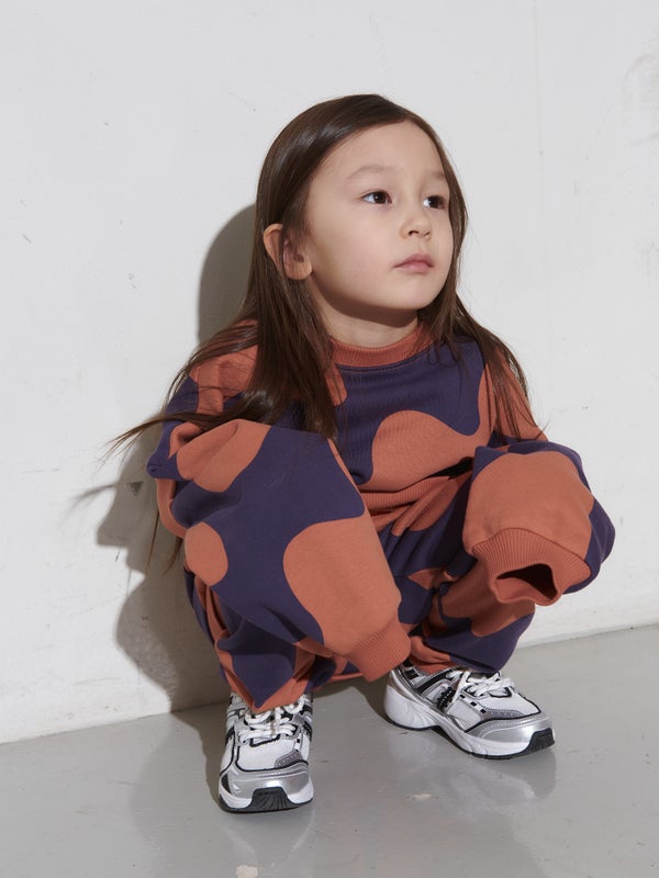 Mainio Swirl Sweatshirt - GOTS. Aragon/Violet Indigo