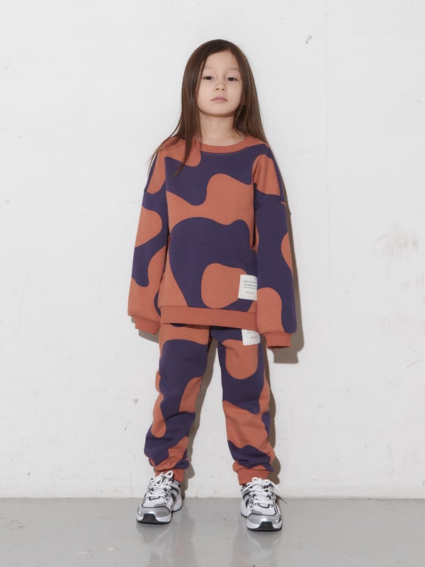 Mainio Swirl Sweatshirt - GOTS. Aragon/Violet Indigo