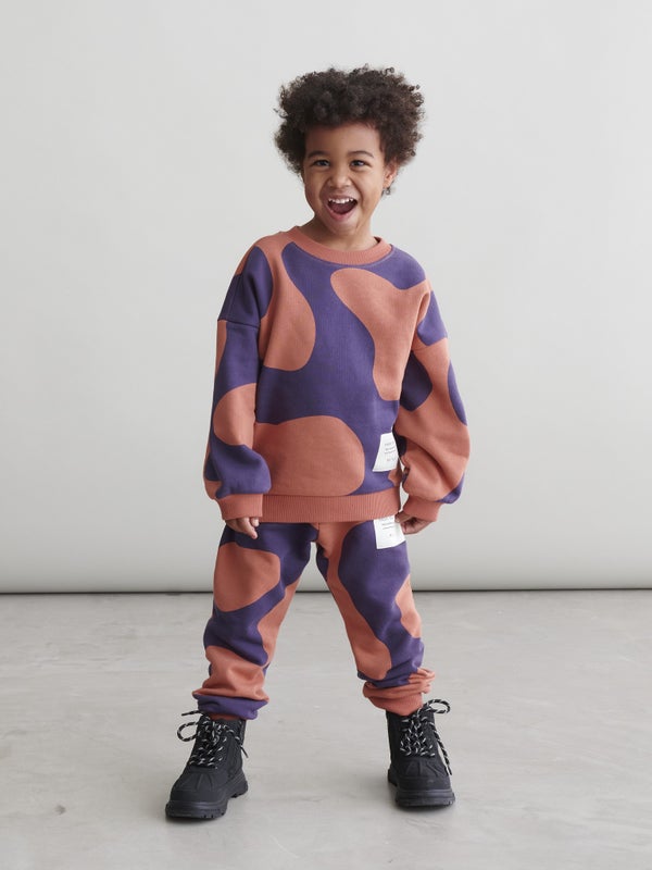 Mainio Swirl Sweatshirt - GOTS. Aragon/Violet Indigo