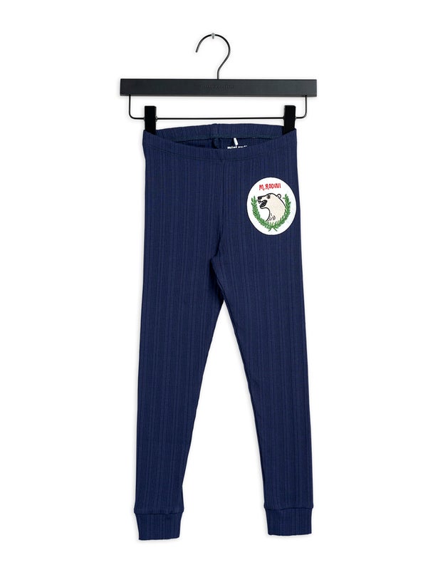 Mini Rodini Polar bear patch leggings Navy