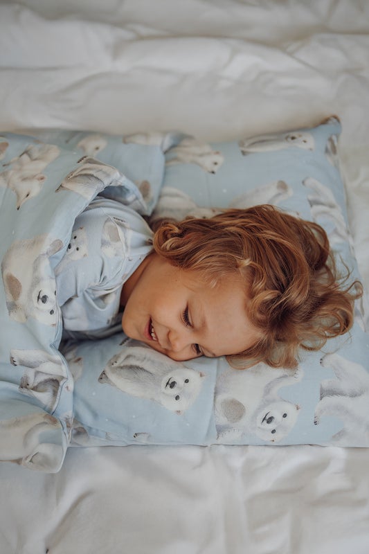 Metsola Polar Bears -Pussilakanasetti |  Icy Blue