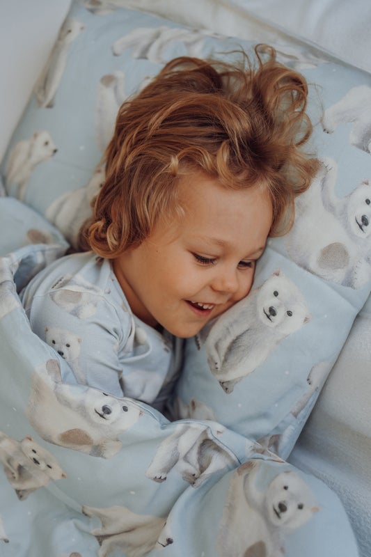 Metsola Polar Bears -Pussilakanasetti |  Icy Blue