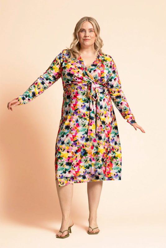 Kaiko Soft Wrap Dress, Aquarelle Bloom
