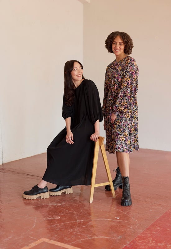 Metsola  Volume Sleeve Midi Dress -Mekko | Licorice