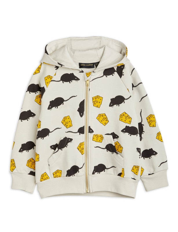 Mini Rodini  Mouse aop zip hoodie