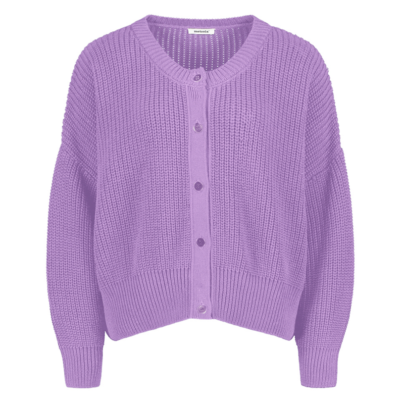 Metsola  Cotton Knit Cardigan -Neuletakki | Lavender