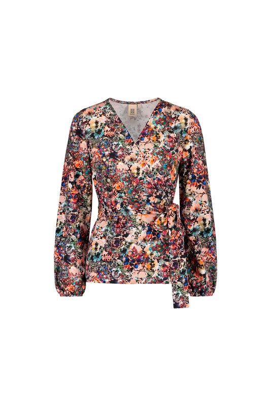 Kaiko Soft Wrap Blouse, Blooming Forest&nbsp;