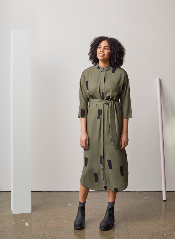 Papu  BOHEME DRESS, SALVIA / BLACK