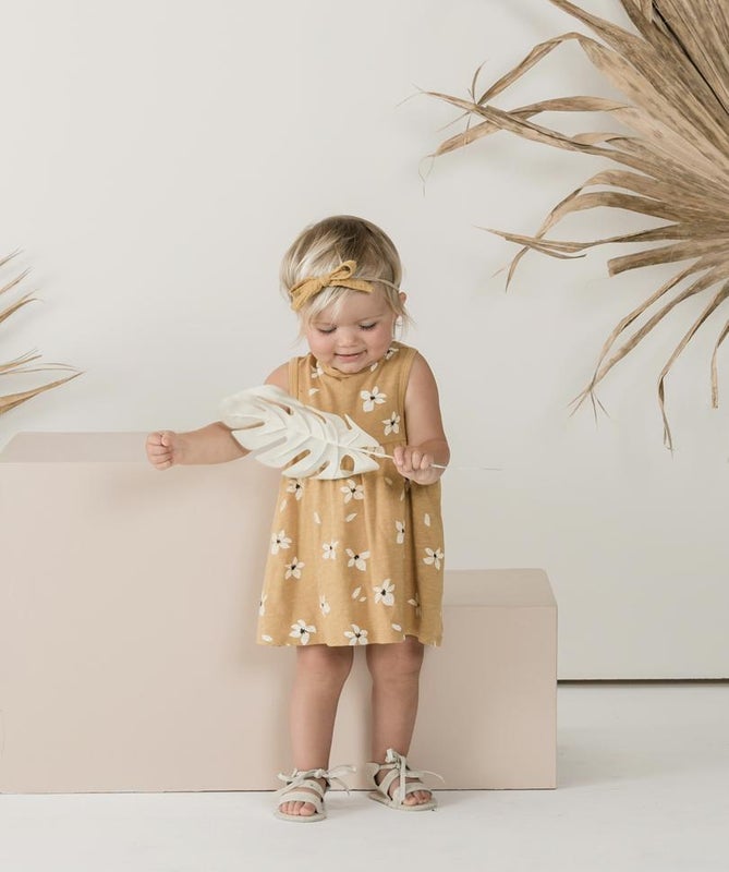Rylee & Cru Hibiscus layla mini dress - saffron