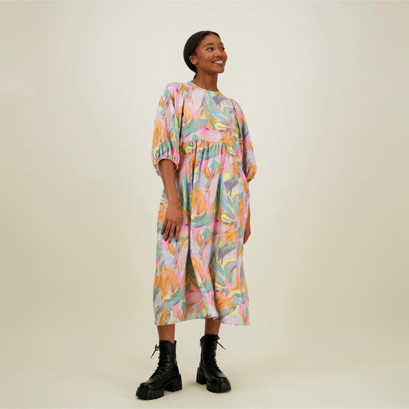 Metsola  Utopy Volume Sleeve Midi Dress -Mekko