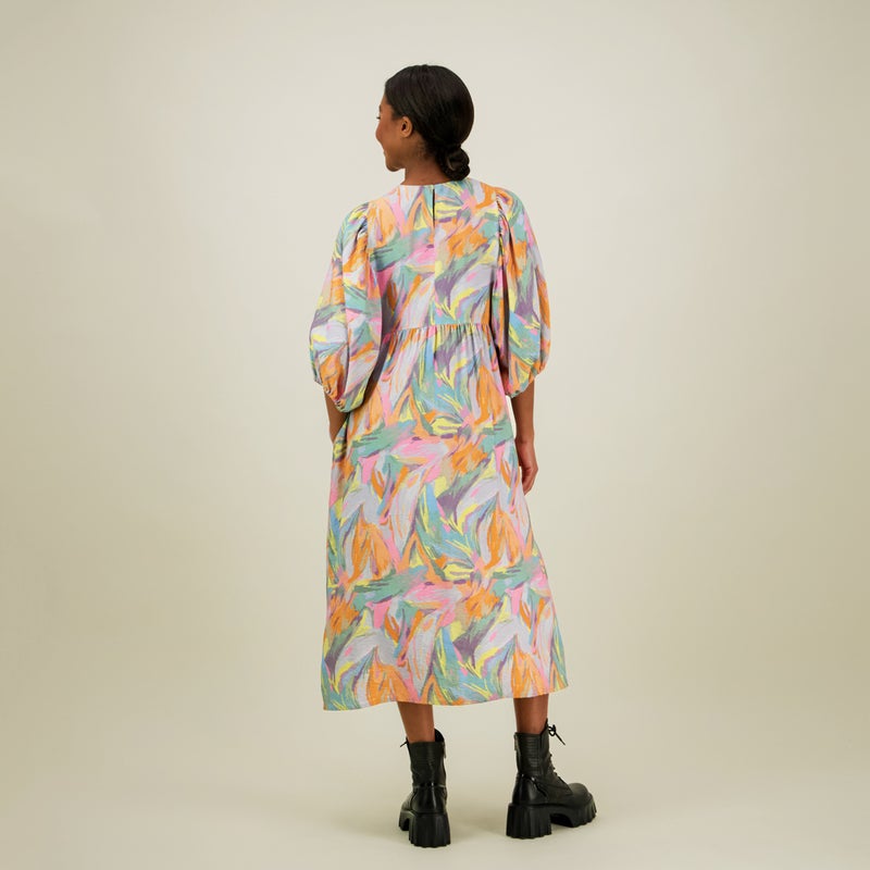 Metsola  Utopy Volume Sleeve Midi Dress -Mekko