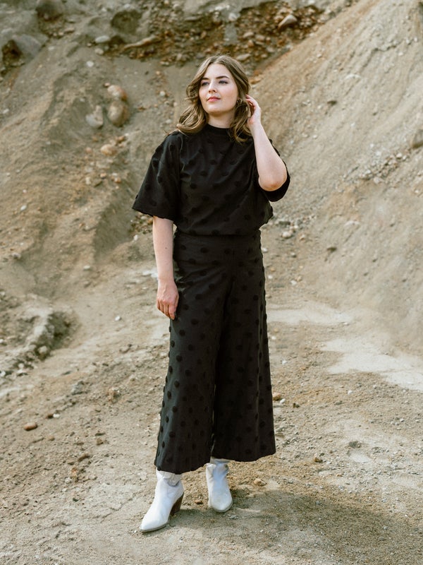 Aarrelabel Alex Culottes, Black, Big Dot