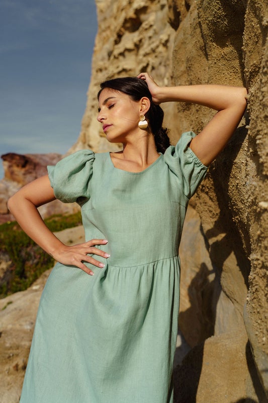 nakoa  Astrid linen Dress, Desert Sage