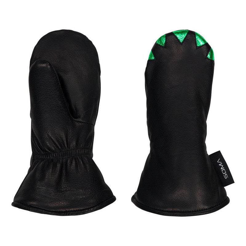 Lasten nahkarukkaset - Dino / Musta - Smarago green